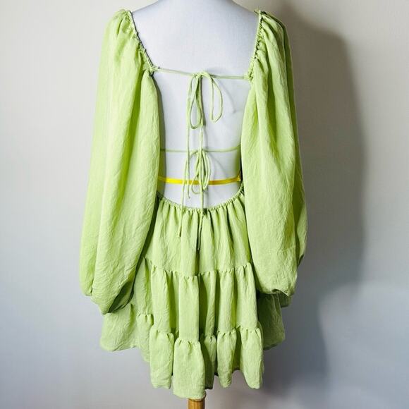 Princess Polly Green Danny Long Sleeve Mini Dress - Picture 8 of 8